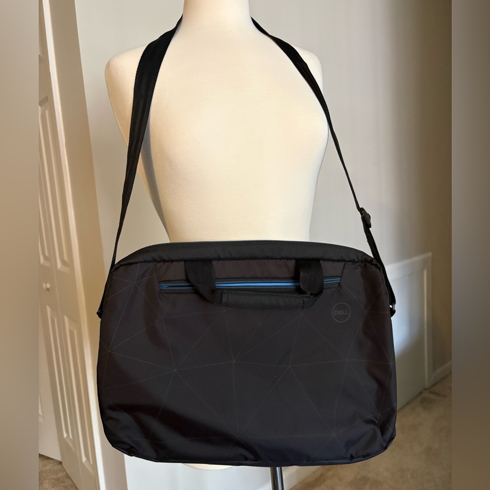 Dell Black and Blue Accent Laptop Bag NWOT